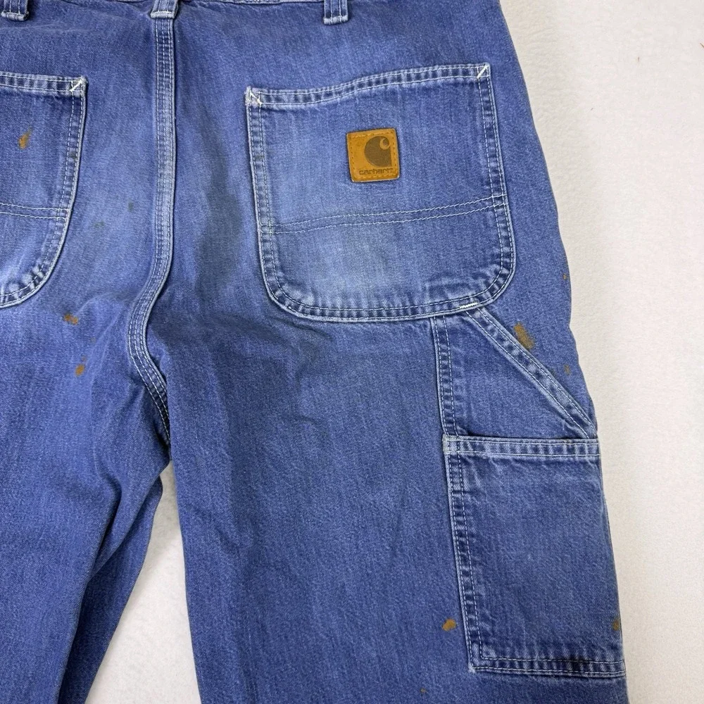 Carhartt Dungaree‎ Fit Carpenter Jeans 32x32 Paint Splatter Distressed Denim